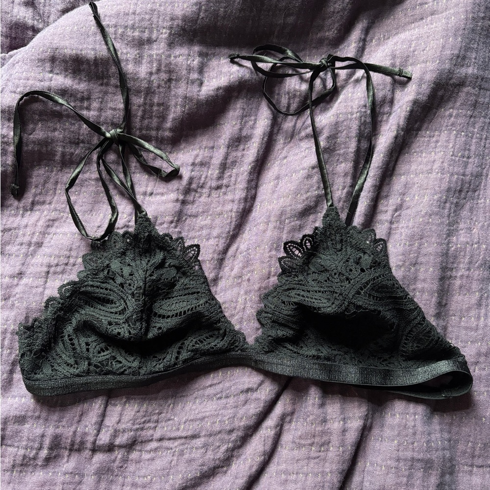 free people intimately free black lace bralette size M